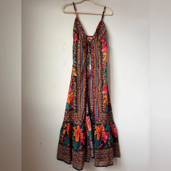 FARM RIO STITCHED GARDEN LONG COVERUP - Picture 3 of 16